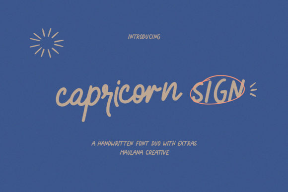 Capricorn Sign Font for Editorial Design